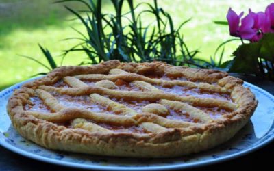 Crostata al cocco con confettura di pere allo zafferano Leprotto