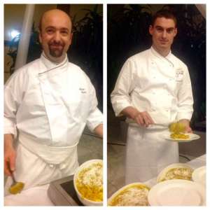 Gli chef Roberto Caruso dello Sheraton Malpensa e Fabio Fiorelli del Danieli di Venezia