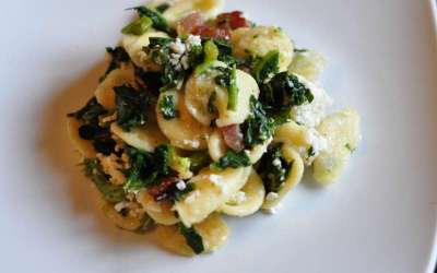 Orecchiette con cime di rapa e guanciale croccante