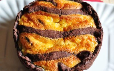 Pastiera al cacao con gocce di cioccolato