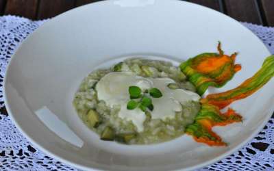 L’Accademia del Gusto e il mio Riso Carnaroli originale con baby zucchine e i loro fiori – fonduta di Bàgoss