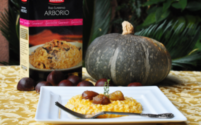 Risotto alla zucca con castagne caramellate